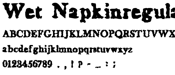 Wet NapkinRegular font